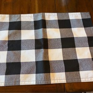Buffalo Plaid Black and White Placemats, Set of 4